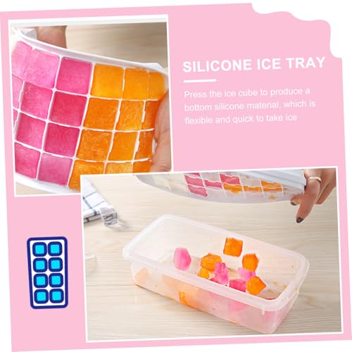 Molde para cubitos de hielo de silicona con tapa y base miniatura 4