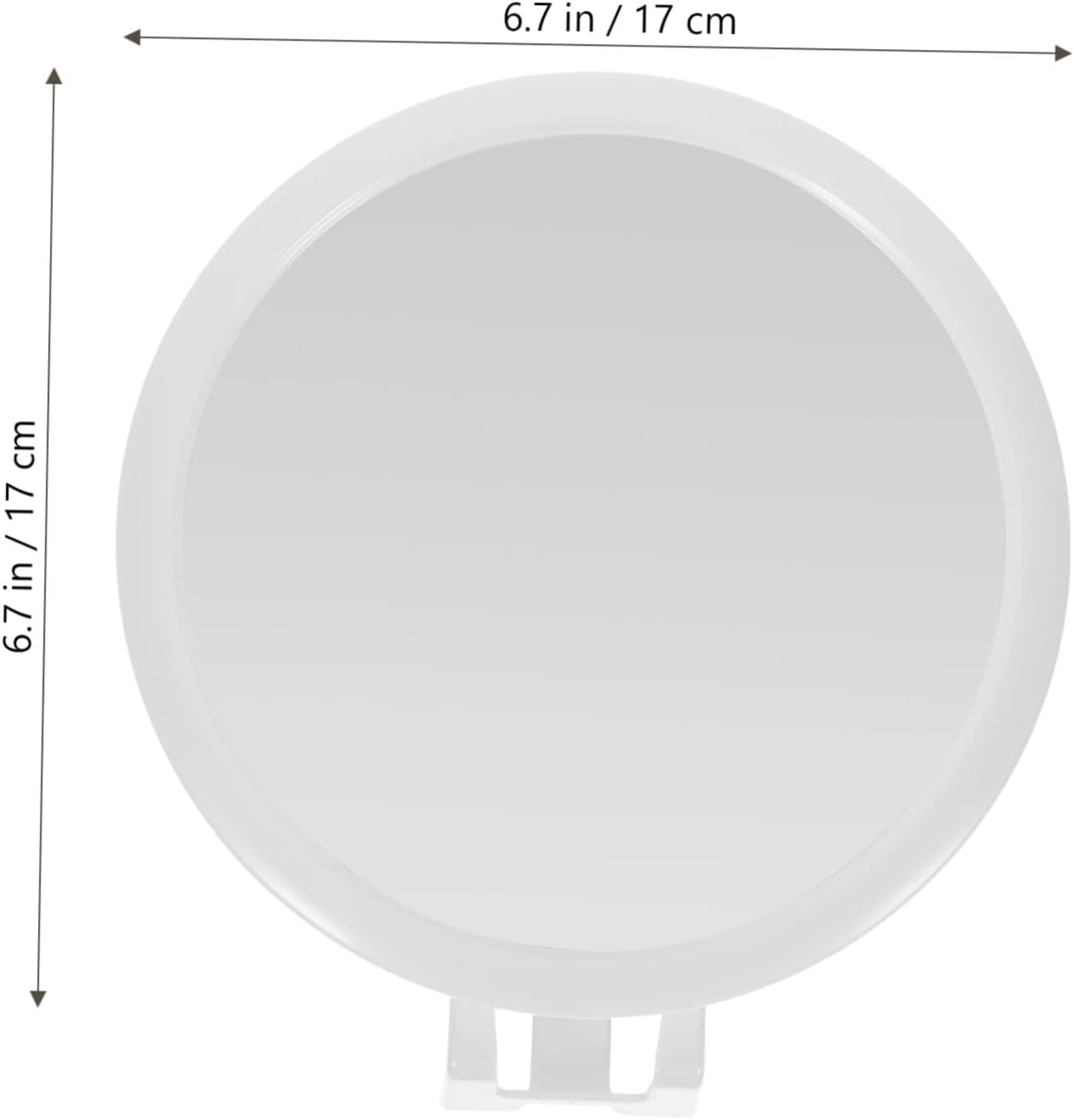 Plastic Shower Mirror with Hook, Punch-Free Wall Mount