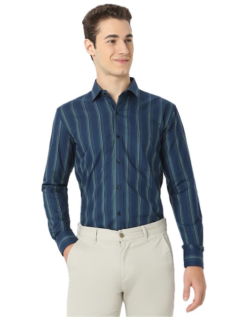 Image of Men's Striped Cotton Formal Shirt