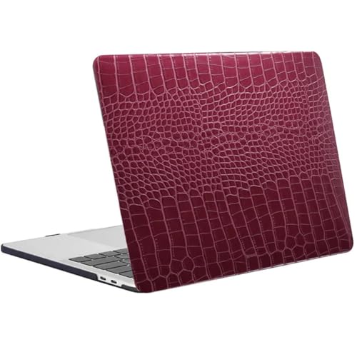 Housse MacBook Pro 15 pouces protection rigide A1990 A1707 coque plastique rouge croco durable