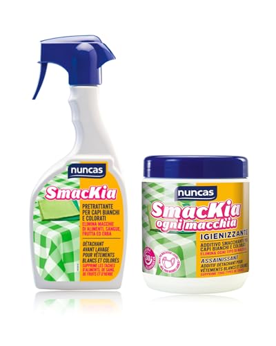Nuncas Smackia Pretrattante capi bianchi e colorati - 500ml & Smackia ogni macchia - 600g