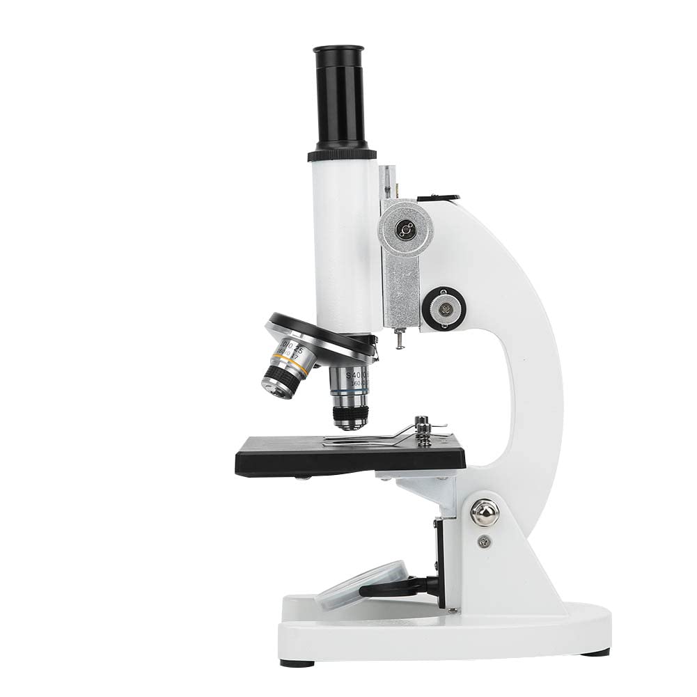 Hyuduo Microscopio Monocular con Cuerpo de Hierro y ABS, Aumento de 40X a 640X, Oculares WF10X WF16X, Microscopio Mecánico para Estudiantes de Educación de Laboratorio