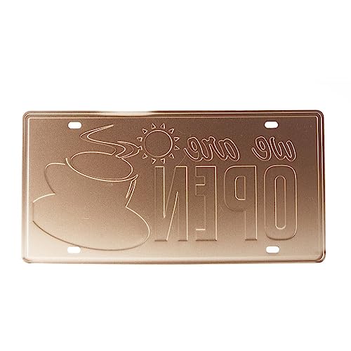 Image of Eazywagon We are open Coffee Multipurpose Metal Signs - License Wall Plate, Decorative Car Tag - Ideal for Cafe, Restaurant, Shop, Home, Hotel, Club, Office, Living Area