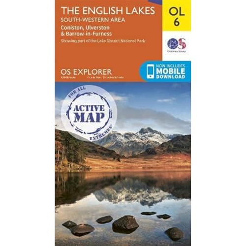 Lake District OS Explorer Active map OL6 The English Lakes - South Western area: Coniston, Ulverston & Barrow-in-Furness