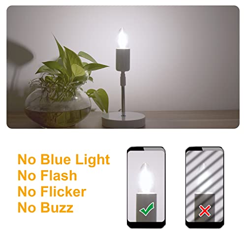 B11 E26 Candelabra Led Bulbs 60 Watt Equivalent, Dimmable Led Chandelier Light Bulbs, 6W Daylight White 5000K, 600Lm, Decorative Candle Base Filament Bulb For Ceiling Fan, 3-Pcs #TOP4
