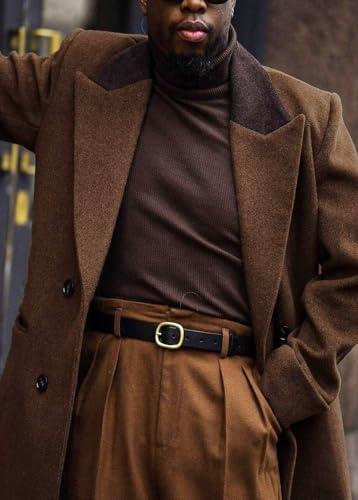 Boy's Double Breasted Full Length Trench Coat Casual Notch Lapel Long Jacket Peacoat Dresscoat Wool Blend Winter2