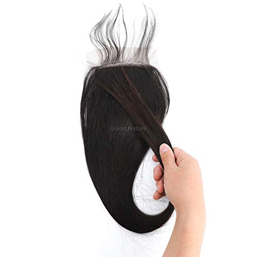 Grand Nature 10 Inch Silk Base Closure Straight Wave Raw Virgin Hair 3D Lace Closure (Raw Virgin Hair, Silk Base Closure 4x4 ST 10")
