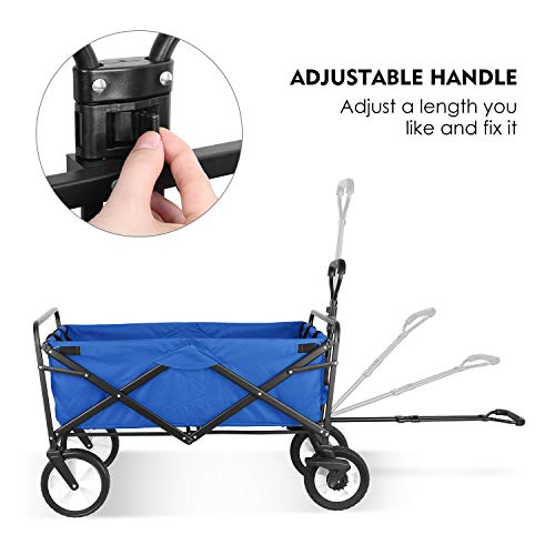 HEMBOR Collapsible Outdoor Utility Wagon, Heavy Duty Folding Garden Portable Hand Cart, with 8