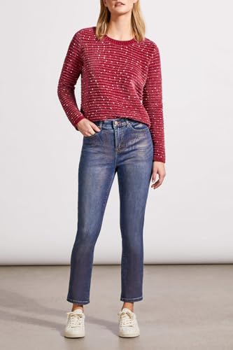 Tribal Women's Sophia Curvy Ankle Pants with Rose Gold Foiling2