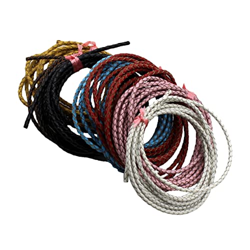 Housoutil DIY Craft Kit 3mm Round Pu Cord Leather Rope Bracelet Making for Jewelry Handmade Accessories
