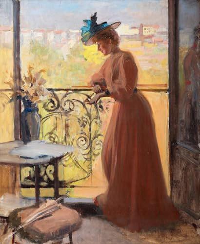 Poster artistique Parisienne au balcon d'Albert Edelfelt | Impression murale de qualité