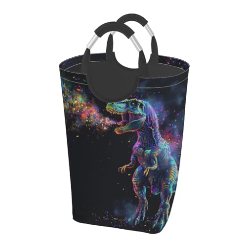 AUUXVA Collapsible Laundry Baskets Dinosaur Laundry Hamper Large Dirty Clothes Basket with Handles Washing Bins Toys Storage Organizer for Nursery Dorm Bedroom Bathroom