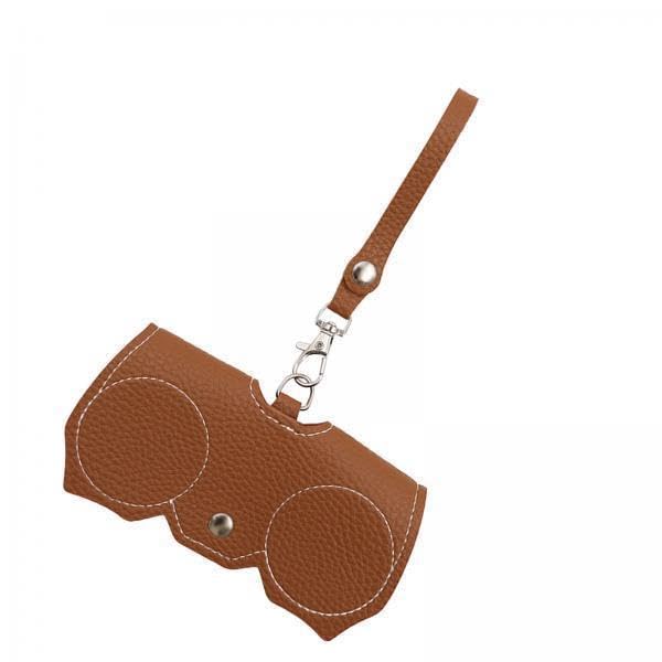 Club Bollywood® 4xGlasses Bag Handmade Dustproof Glasses Clip PU Leather Case Eyeglasses Pouch Brown-image-20