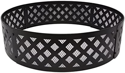 SUOAK 36" Round Metal and Steel fire Ring. Large Round Outdoor Heavy Metal Wood Burning fire Pit