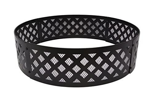 Suoak 36" Round Metal And Steel Fire Ring. Large Round Outdoor Heavy Metal Wood Burning Fire Pit #TOP25