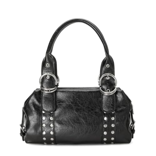 ALWY Bolsa Feminina de Ombro com Tachas Moderna Moda Inverno, Bolsa Social Couro Sintético