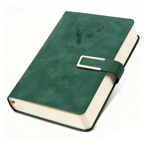 WideSmart Cuaderno A5 Lineas, Diario, 360 Páginas Journal, Diario Personal,Tapa Dura de PU,Cuero Vegano,Gomas Elásticas,Para La Oficina, La Escuela, El Hogar, La Escritura Y Notas