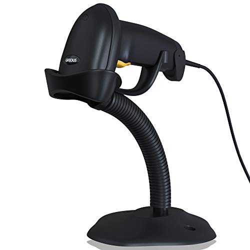 UPGRADED USB Barcode Scanner - Handheld Wired Barcode Scanner For Computer with Stand - Fast and Precise Auto Scan Support Windows/Mac OS/Android System - Work with Excel and Other Software