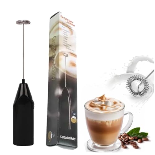 Image of Electric Milk Frother with Stand Handheld Whisk Beater Foam Maker for Mocktails Coffee Latte Matcha Foamer Cappuccino Lemonade - (Batteries are Not Included) (Multi New) (Black New)