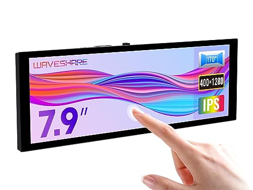 Image of waveshare 7.9inch Capacitive Touch Display Compatible with Raspberry Pi 5 /4B /3B+ /3A+ /CM3 /3+ /4 400x1280 Resolution IPS DSI Interface