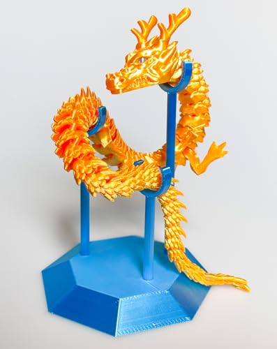 Whattiho 3D-bedruckter Drachen-Präsentationsständer, PLA-Drachenhalter, passend für McGybeer 45.0 cm Drachen-Modell, Blau, 11 x 11 x 14 cm