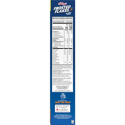 Image of Kellogg's Frosted Flakes Breakfast Cereal, Fat Free, Large Size, 17.3 oz (Pack of 3)