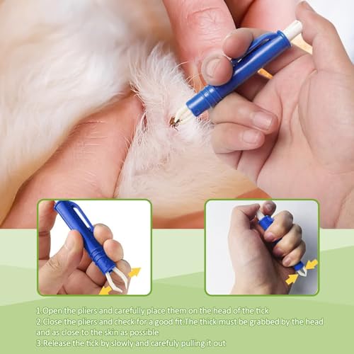Kit de ferramentas de remoção de carrapatos, 7 peças de removedor de carrapatos de plástico, incluin