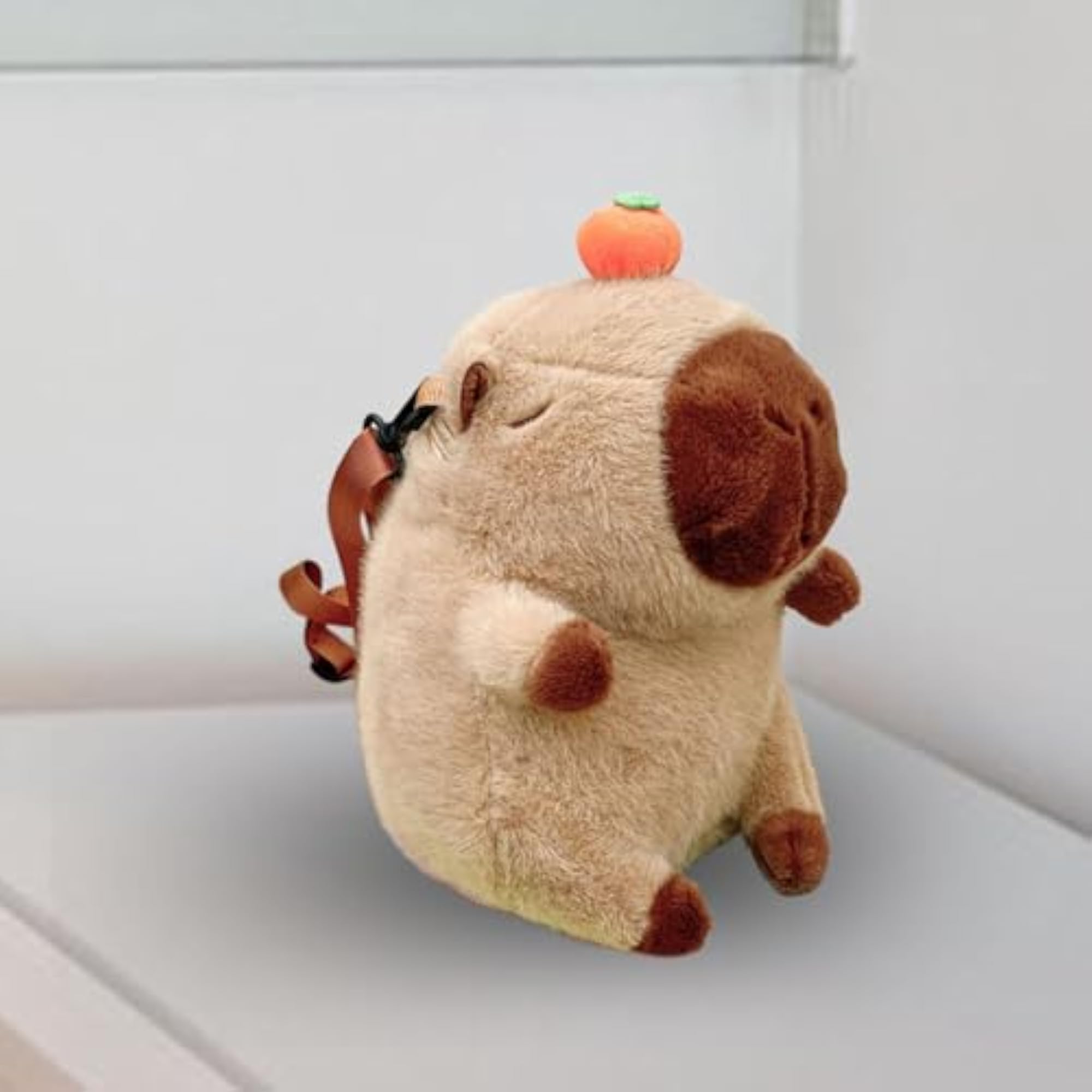 Plush Capybara Casual Stuffed Animal Backpack, Khaki