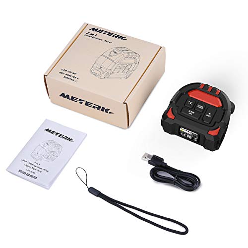 Meterk Laser Tape Measure 2 in 1, Laser Measure 131.2Ft/40M, Measuring Tape 16.5Ft/5M, Multifunctional Laser Distance Meter with Type-C Charging and LCD Digital Display for Measuring Area/Volume - Thumbnail 6
