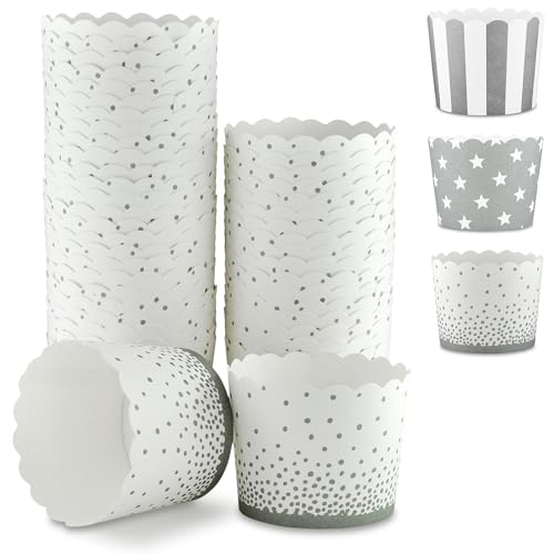Frau WunderVoll® 50 Muffin Backformen weiß, grau Konfetti Punkte, Durchmesser 6,1 cm/Muffins Muffinbackform Muffinform Form Backförmchen Cupcake Formen Förmchen Papier Cupcakeformen Frau WunderVoll® 50 Muffin Backformen weiß, grau Konfetti Punkte, Durchmesser 6,1 cm/Muffins Muffinbackform Muffinform Form Backförmchen Cupcake Formen Förmchen Papier Cupcakeformen