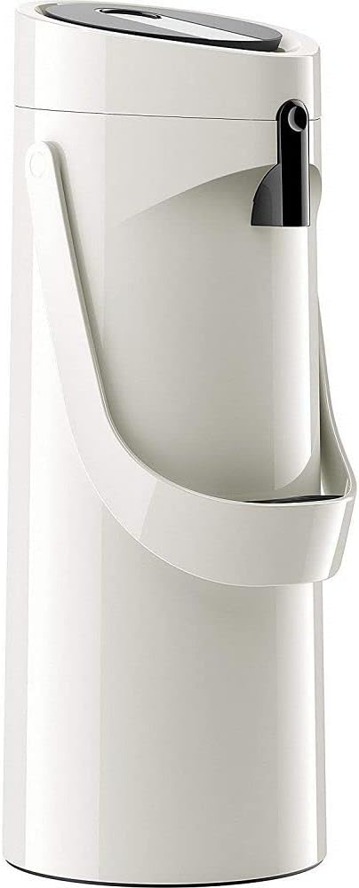 GmbH 515706 ponza insulated thermos jug: 1.9 litres, stainless steel, 17 x 16.5 x 39 cm, Stainless Steel, White, 17 x 16.5 x 39 cm