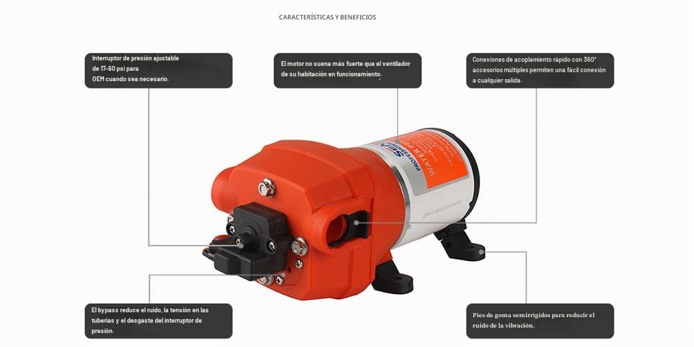 SEAFLO 41 Series DC Sistema de agua Bomba 12V 12.5 LPM 35 PSI