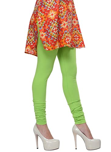 Image of Frenchtrendz Women's Cotton Spandex Stretchable Mid Rise Slim Fit Churidar Leggings Pull On