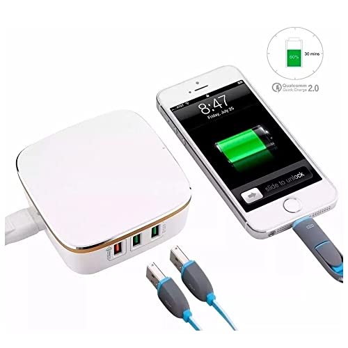 Hub Carregador Tomada Kaidi KD-601 6 USB Saidas Turbo Auto ID 7A