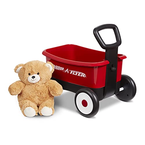 Radio Flyer vagón para caminar 2 en 1 para niños pequeños con osito de peluche rojo 5