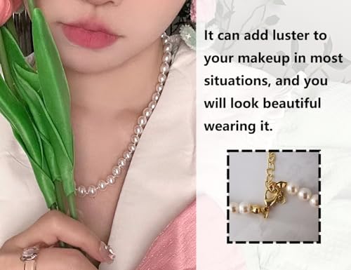 ZoeTekway Verlängerte Perlenkette Damen Perlen Ketten necklace Imitationsperlenkette Mit Perlenarmband Kostümzubehör Muttertagsgeschenk für Frauen, Mutter(Necklace + bracelet)