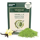 VAHDAM, Vanille Matcha Grüner Tee Pulver (100g, 100+ Tassen) 100% Natürlich Premium Qualität Japanischer Herkunfts Matcha Teepulver | Brauen Sie Köstlichen Latte