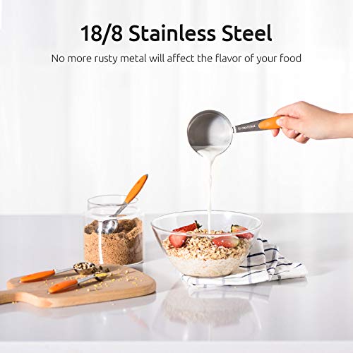 Image of U-Taste Measuring Cups Spoons Set, 18 /8 Stainless Steel, 10Pcs, Orange