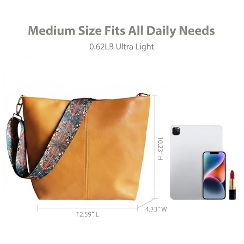 Image of Fashion Hobo Bags for Women Vegan Leather Crossbody Bag with Guitar Strap Shoulder Purses and Handbags