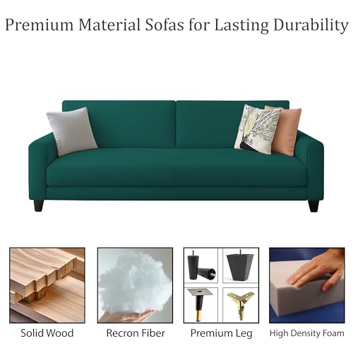 Image of Kathleen 3 Seater Sofa Set for Living Room - Foldable Convertible Couch Furniture for Home, Office or Guest Use, Modern Designer Stylish Comfortable (Pine)