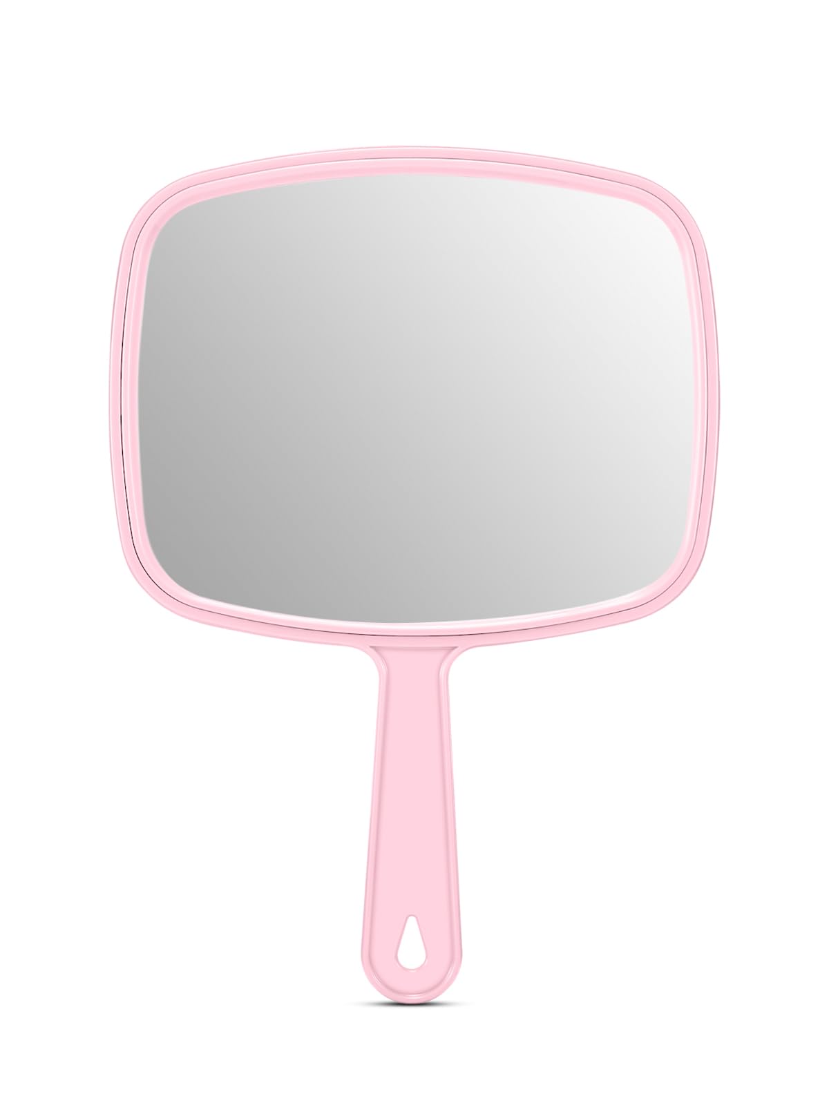 OMIRO 9.3" L x 6.6" W Hand Mirror, Square Pink Handheld Mirror with Handle