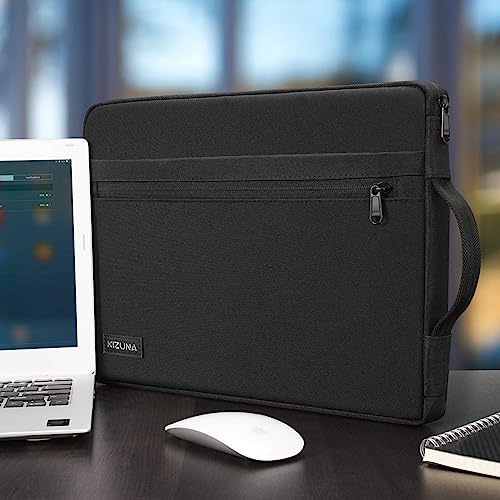 KIZUNA Laptop Tablet Sleeve 10 Inch Water-Resistant Computer Case Hand Bag for 9.7\"- 11\" iPad Pro/10.2 iPad/10.9 iPad/10.5\" Samsung Galaxy Tab/10.5\" Surface Go 3/10.1\" Lenovo Smart,Black - Thumbnail 6
