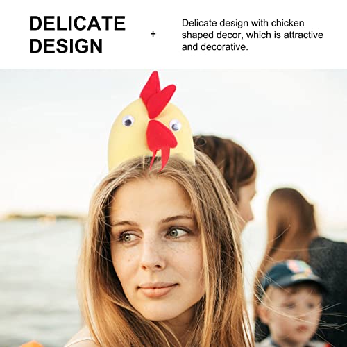 Ipetboom Küken Stirnband - 2 Stück Gelb Lustige Tiere Stirnbänder Hühner Kostüm Zubehör Haarbekleidung Kreatives Hahn Stirn-band Kleidungszubehör Hahnenhut Cosplay Requisiten Party Ostern Fasching