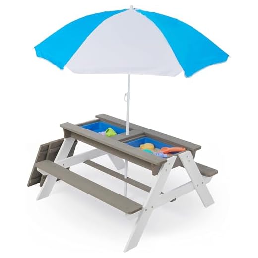 Outdoor Picnic Table with Sand and Water Play