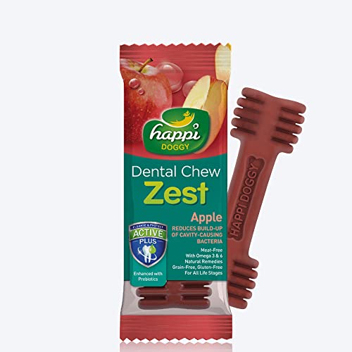 Heads Up For Tails Happi Doggy Vegetarian Dental Chew – Zest – Apple (Singles) – 25 G, Stick, All Life Stages