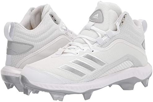 adidas Men's FV9366 Baseball Shoe, White/Silver/Light Grey, 17 | Image 6