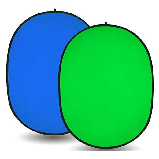 Chroma-Key Green Screen Backdrop, Collapsible Background Panel, Chromakey Blue Photo Backdrop for Photography, 2 in 1 Portable Foldable Photo Video Lightweight Studio Virtual Background, 5ft x 3.2ft