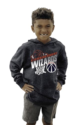 Washington Wizards NBA Officially Licensed Youth Tri-Blend Hooded Long Sleeve T-Shirt Hoop Team Color, Medium