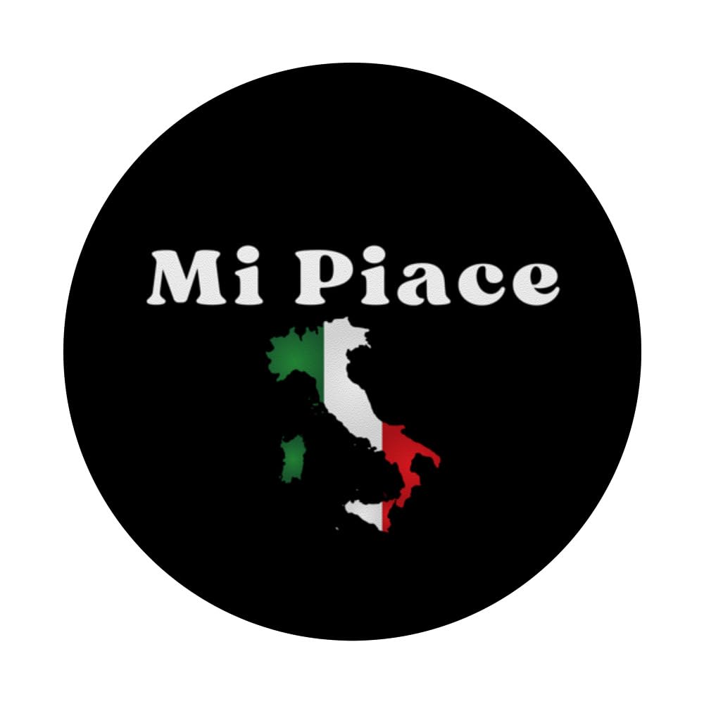 Mi Piace Italy - I Like Italia PopSockets Swappable PopGrip, Black - Image 3
