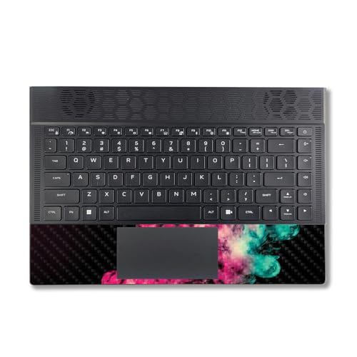 Image of MightySkins Carbon Fiber Skin Compatible With Alienware X14 R2 (2023) Full Wrap Kit - Magenta Smoke | Protective, Durable Textured Carbon Fiber Finish | Easy To Apply & Change Styles | Made in the USA